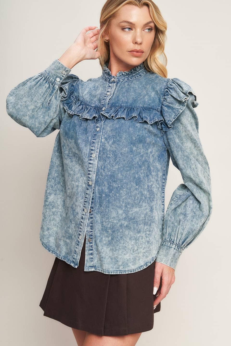 2166 Denim Blouse