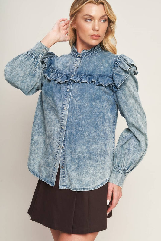 2166 Denim Blouse