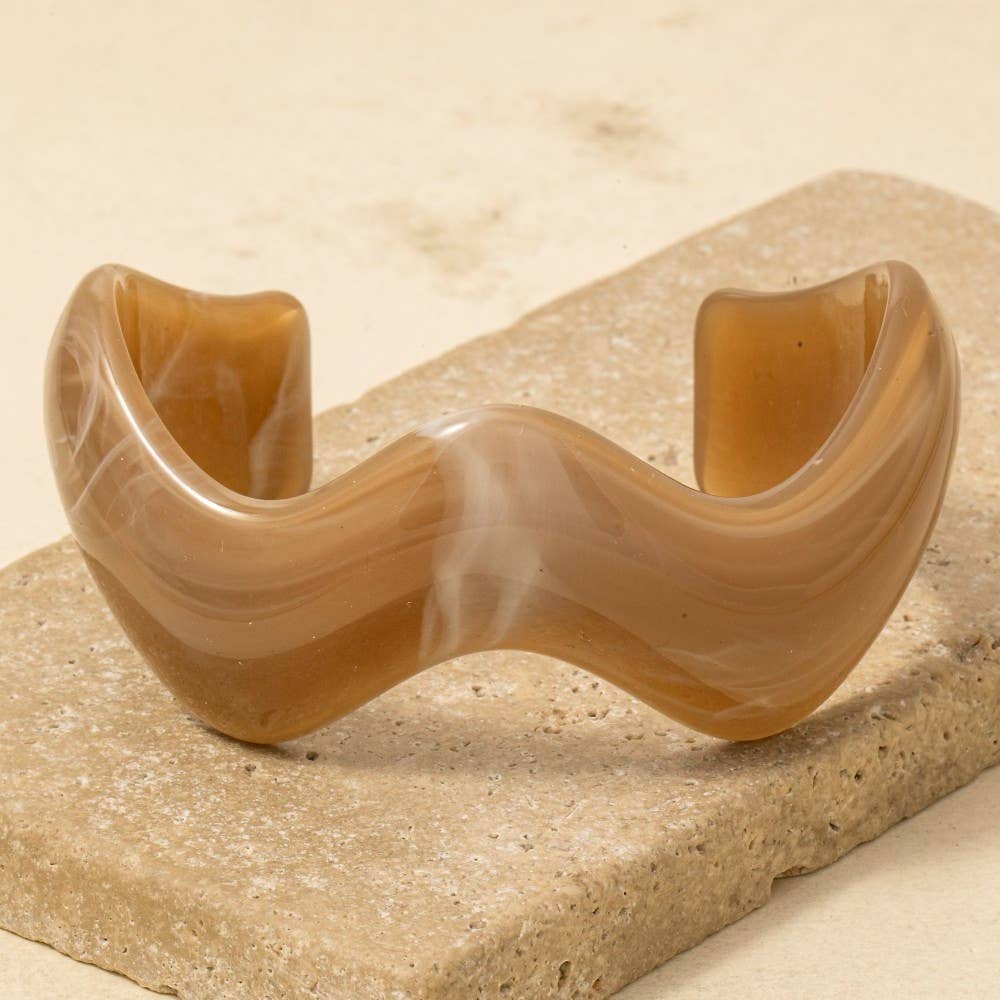 2018 Wavy Marble Resin Cuff Bracelet