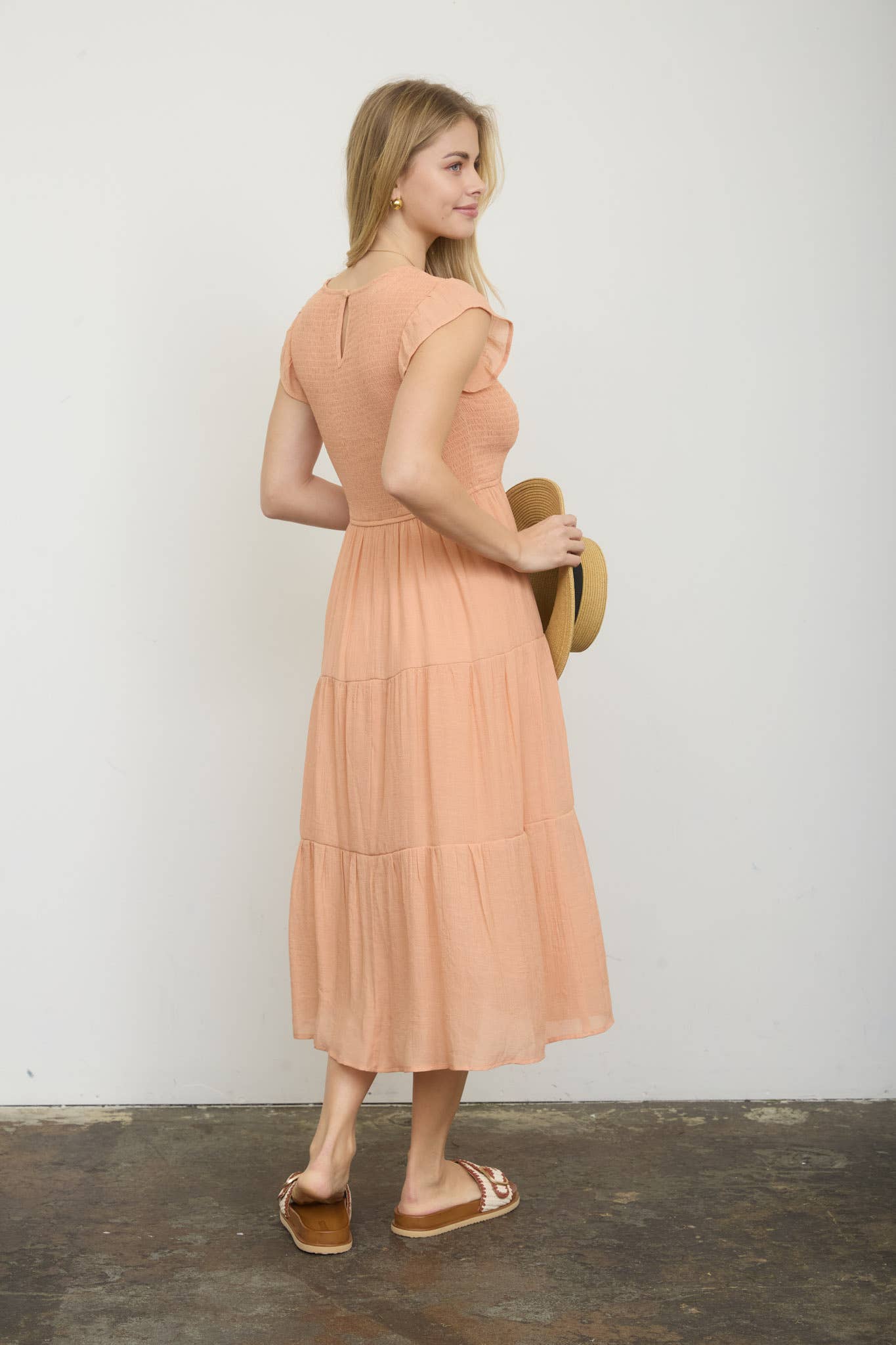 2049 Tiered Smocked Midi Dress