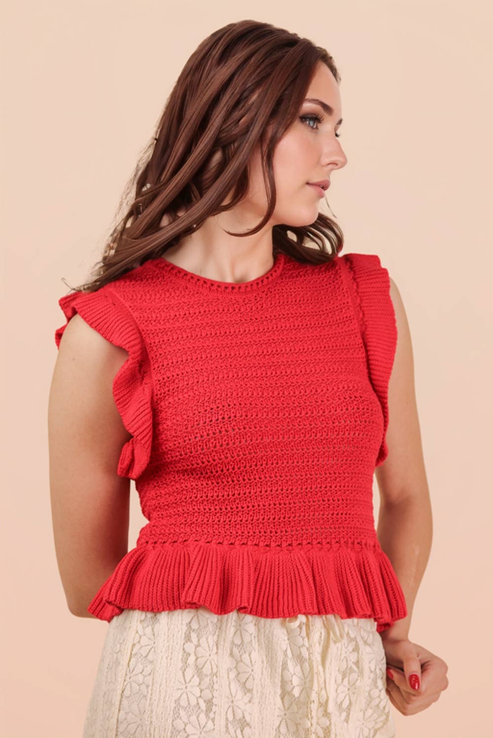 2065 Ruffle Sweater Top