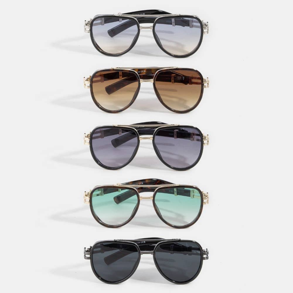 2029 Thin Aviator Frame Double Bridge Sunglasses