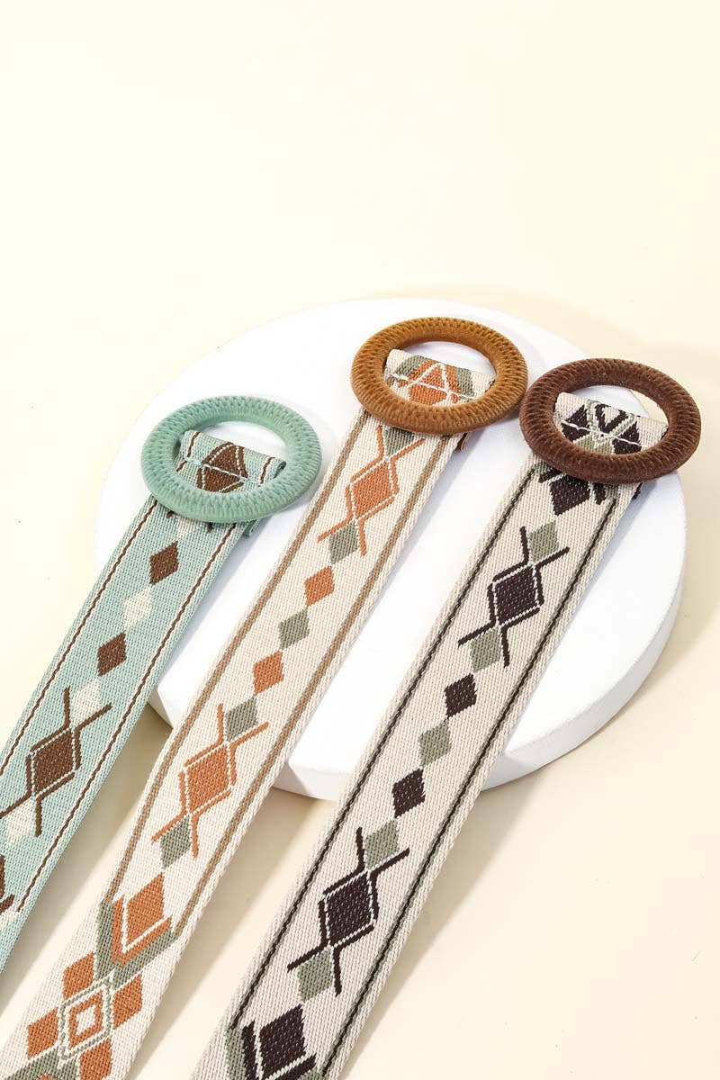 2019 Round Braided Buckle Boho Belt